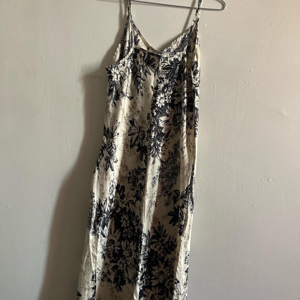 See You Monday Black and Cream Floral Dress